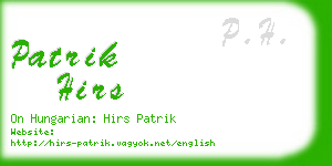 patrik hirs business card